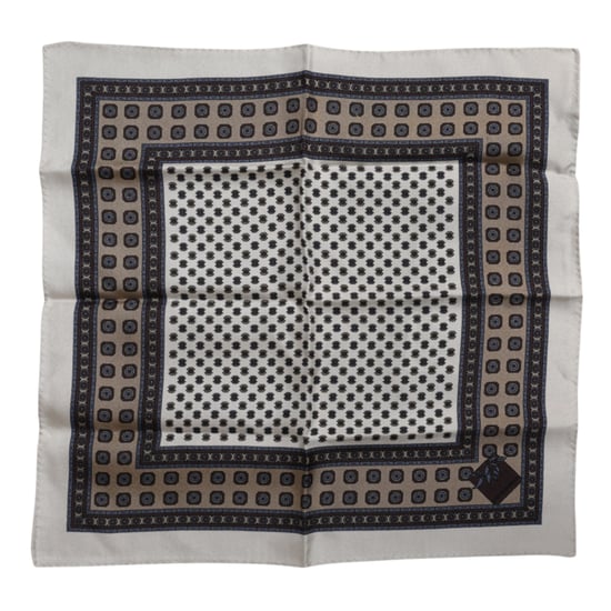 Mehrfarbiger Gemusterter Quadratischer Herrenfoulard Schal - Image 2