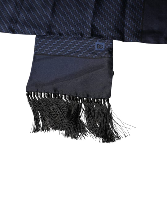 Dunkelblauer Fantasie-Fransen-Halswickelschal - Image 4