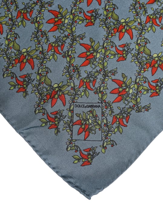 Grauer Chilis Seidentuch Herren Foulard Schal - Image 2