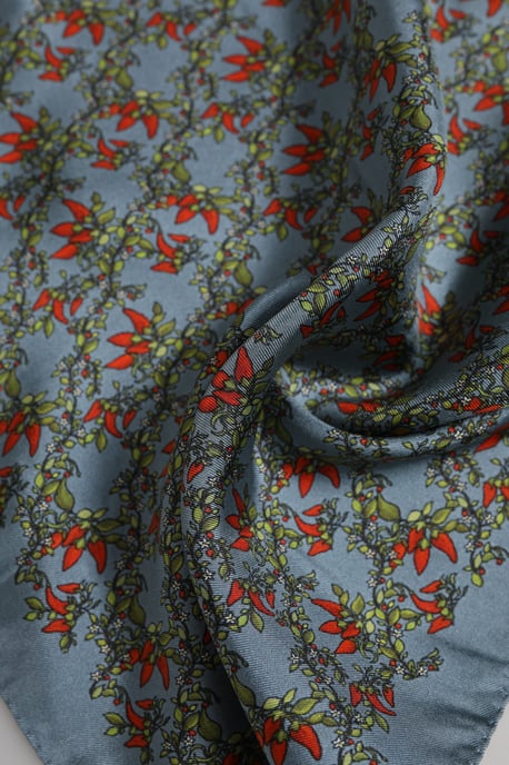 Grauer Chilis Seidentuch Herren Foulard Schal - Image 3