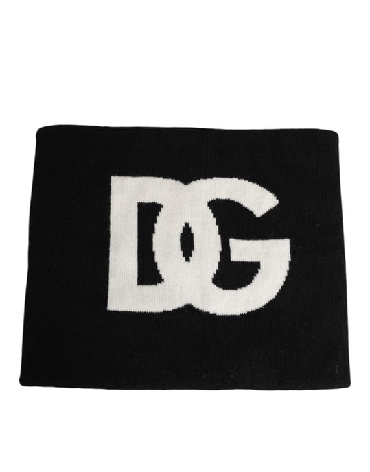 Schwarzer D&G Logo Cashmere Strickschal für Herren, Einheitsgröße - Image 1
