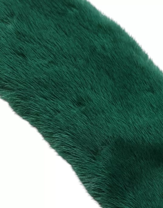 Grüner Nerzfutter-Kragen Damen Nackenwickelschal - Image 3