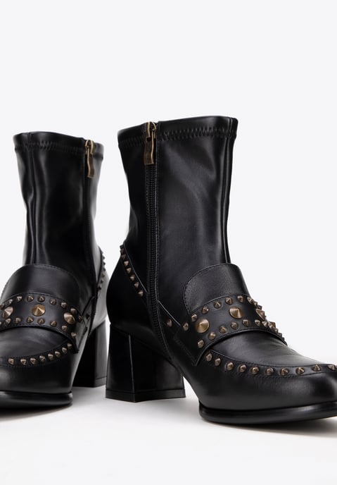 Wittchen Damen-Ankle-Boots mit Ziernieten, schwarz, Naturleder - Image 6