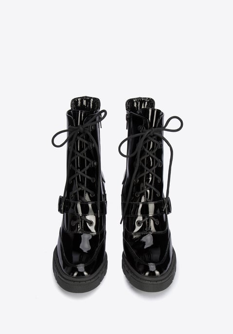 Wittchen Damen-Ankle-Boots aus schwarzem Lackleder mit Schnalle an der Ferse - Image 2