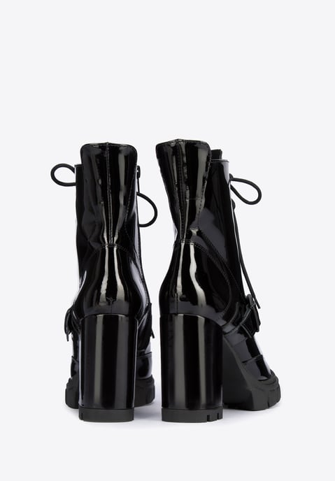 Wittchen Damen-Ankle-Boots aus schwarzem Lackleder mit Schnalle an der Ferse - Image 3