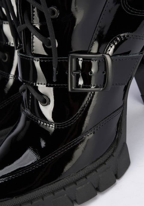 Wittchen Damen-Ankle-Boots aus schwarzem Lackleder mit Schnalle an der Ferse - Image 6