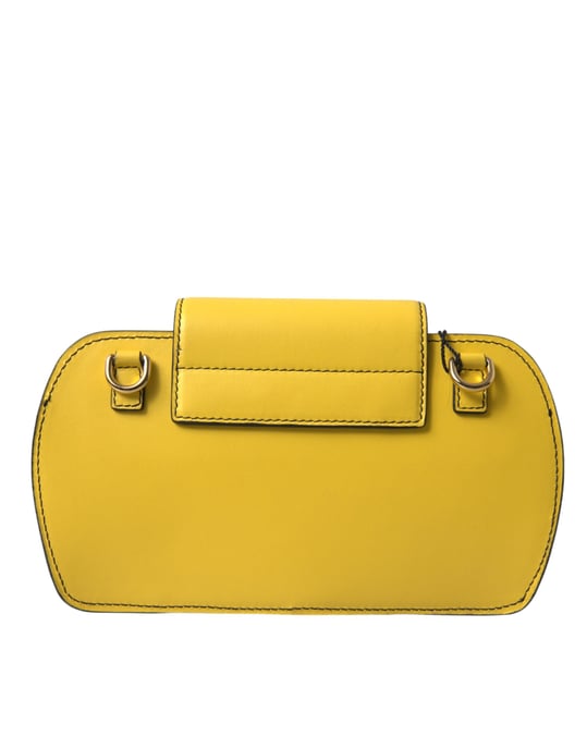 Gelbe Glattleder DG Logo Clutch Crossbody Tasche - Image 3