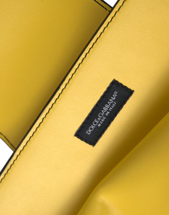 Gelbe Glattleder DG Logo Clutch Crossbody Tasche - Image 4