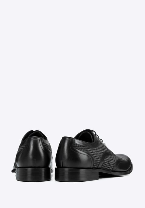 Wittchen Herren-Derbyschuhe aus schwarzem Leder mit Textileinsätzen - Image 5