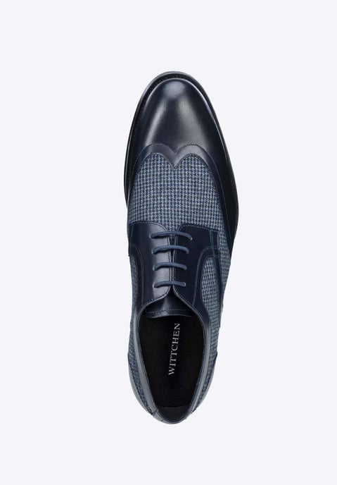 Wittchen Herren-Derbyschuhe aus Leder mit Textileinsätzen, marineblau, Naturleder - Image 5