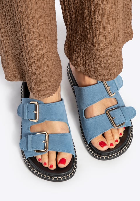 Wittchen Damen-Flip-Flops aus blauem Wildleder - Image 1
