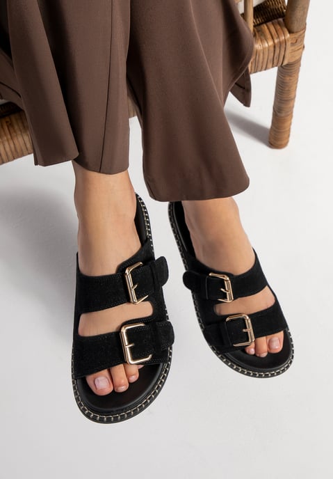 Wittchen Damen-Flip-Flops aus schwarzem Wildleder - Image 1
