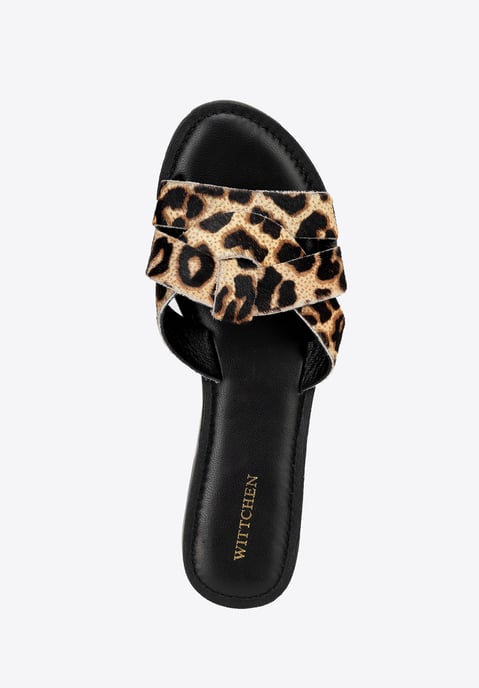 Wittchen Damen-Flip-Flops aus Leder mit Tiermuster, Schwarz und Braun, Naturleder - Image 5