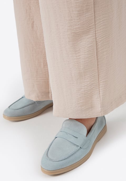 Wittchen Damen-Mokassins aus klassischem blauem Wildleder - Image 1