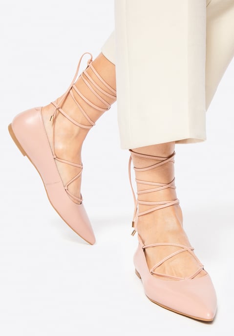 Wittchen Damen-Ballerinas aus echtem Leder mit spitzer Zehenpartie, Rosa, Naturleder - Image 2