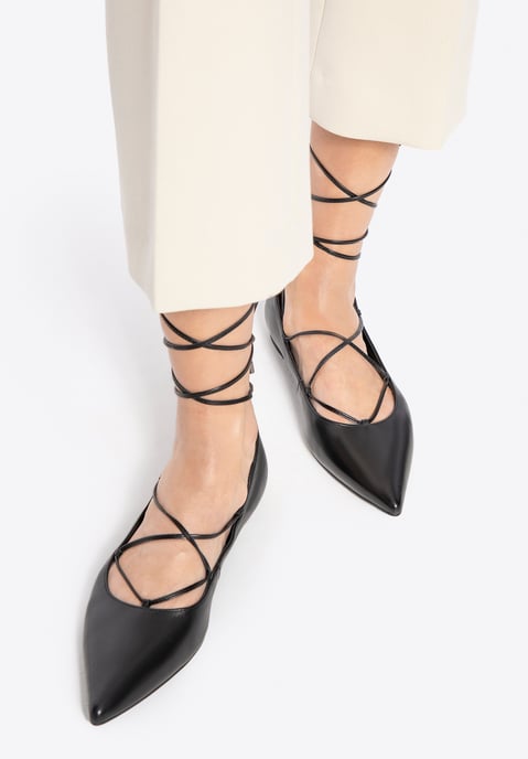 Wittchen Damen-Ballerinas aus echtem Leder mit spitzer Zehenpartie, schwarz - Image 2