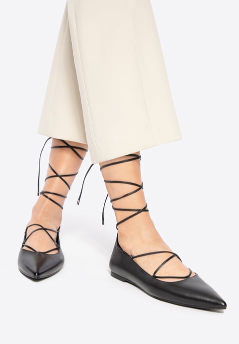 Wittchen Damen-Ballerinas aus echtem Leder mit spitzer Zehenpartie, schwarz - Image 3