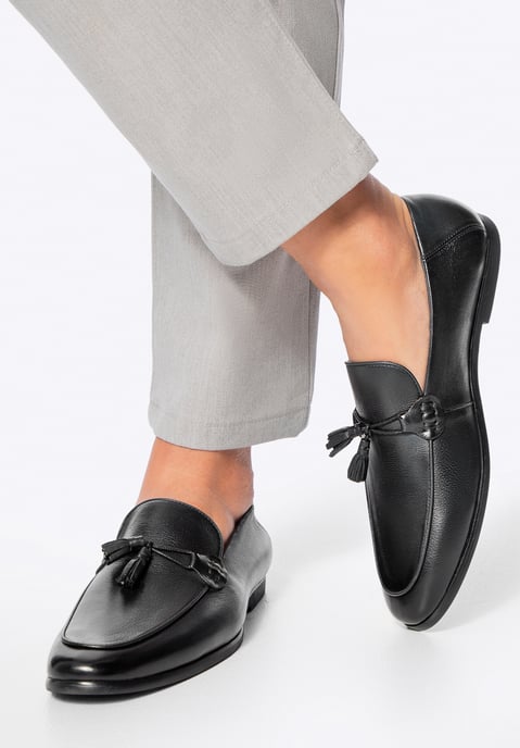 Wittchen Herren-Lederslipper mit Quaste, schwarzes Naturleder - Image 2