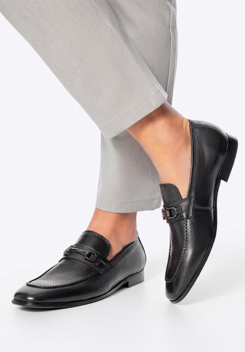 Wittchen Herren-Lederslipper mit Schnalle am Riemen, schwarzes Naturleder - Image 2