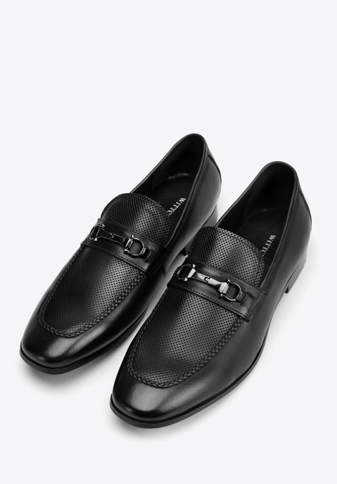 Wittchen Herren-Lederslipper mit Schnalle am Riemen, schwarzes Naturleder - Image 3