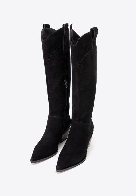 Wittchen Damen-Cowboystiefel aus schwarzem Wildleder - Image 1