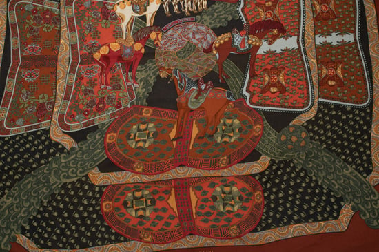 Hermes Art des Steppes Kaschmirschal in Rot - Image 3