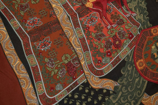 Hermes Art des Steppes Kaschmirschal in Rot - Image 4