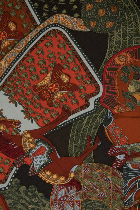 Hermes Art des Steppes Kaschmirschal in Rot - Image 6