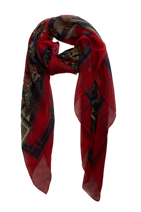 Hermes Astres et Soleils Seidenschal in Rot - Image 2