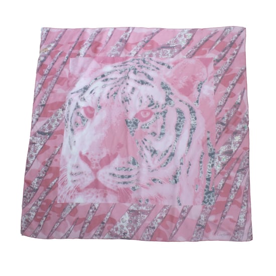 Rosa Cartier-Schal mit Diamant- und Jaguar-Print - Image 2