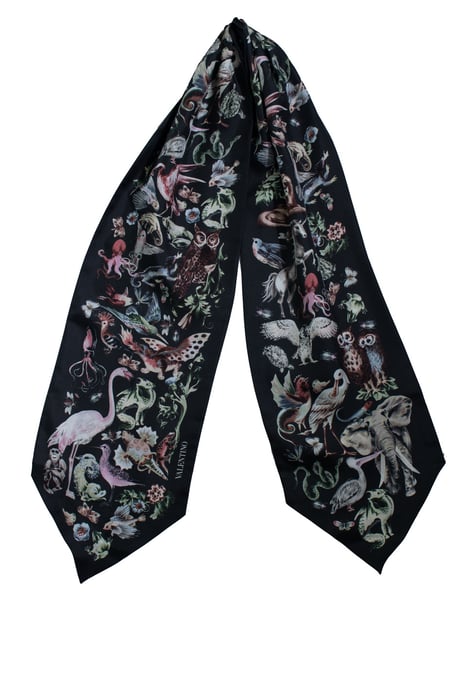 Valentino Seidenschal mit schwarzem Safari-Print - Image 1