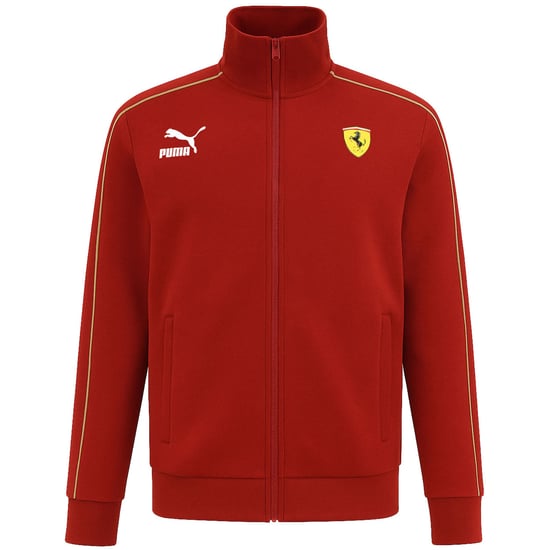 Puma x Scuderia Ferrari Renn Ikonische Herren Dunkelrote Trackjacke - Image 1