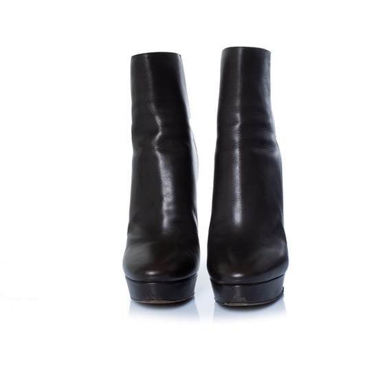 Jimmy Choo dunkelbraune Plateau-Stiefel aus Leder - Image 5