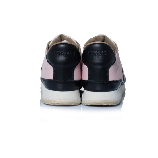 Hermes Goal Sneaker in Schwarz und Rosa - Image 3