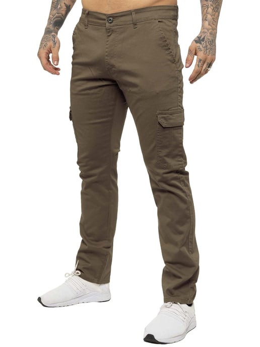 Enzo Herren Cargo Combat Chinos - Image 1