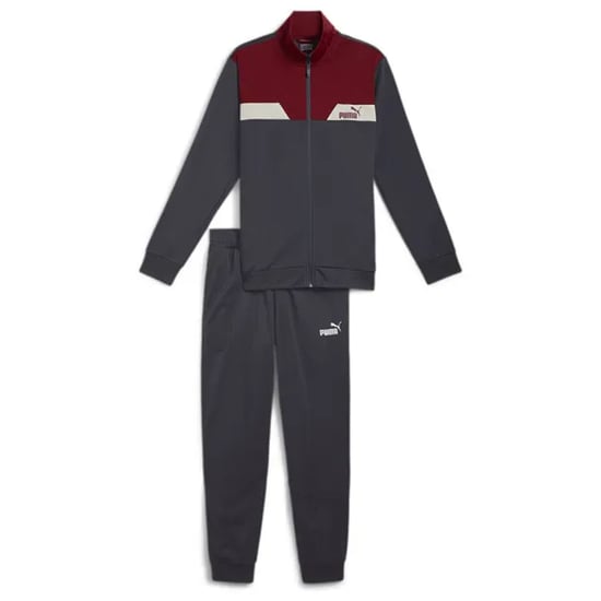 Puma Power Poly Herren Trainingsanzug Grau/Dunkelrot - Image 1