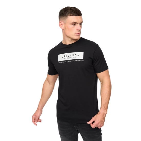 Crosshatch - "Jamstate" T-Shirt für Herren (Schwarz) - Image 1