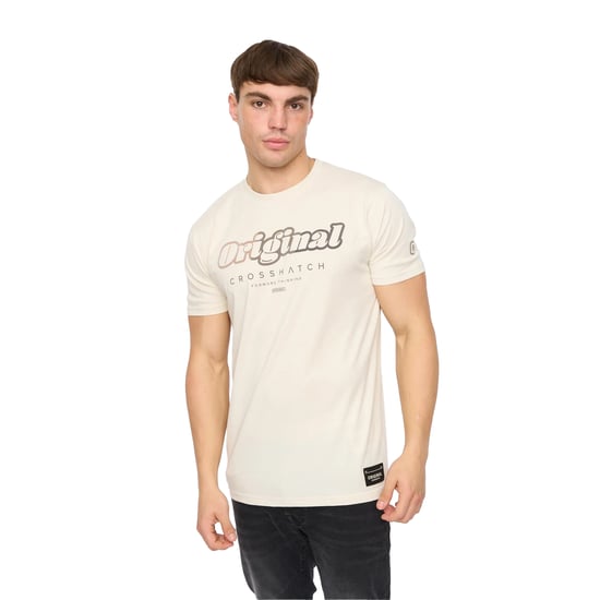 Crosshatch - "Hybridge" T-Shirt für Herren (Naturweiß) - Image 1