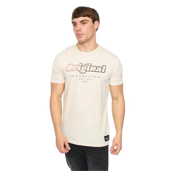 Crosshatch - "Hybridge" T-Shirt für Herren (Naturweiß) - Image 3