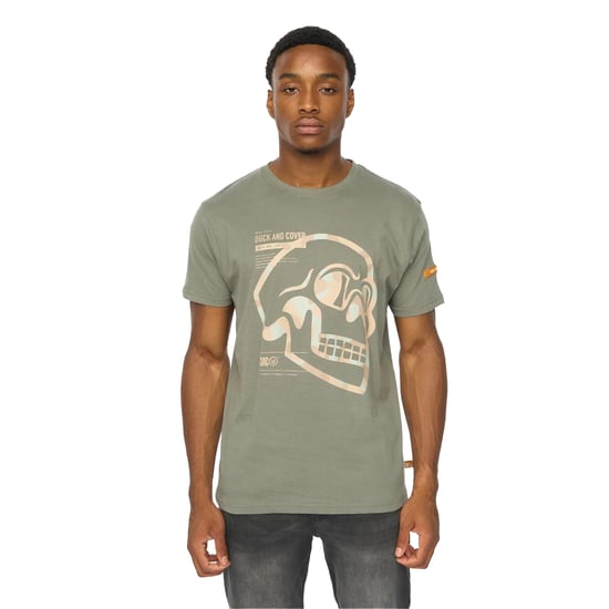Duck and Cover - "Skullmatic" T-Shirt für Herren (Dunkel-Olive) - Image 1