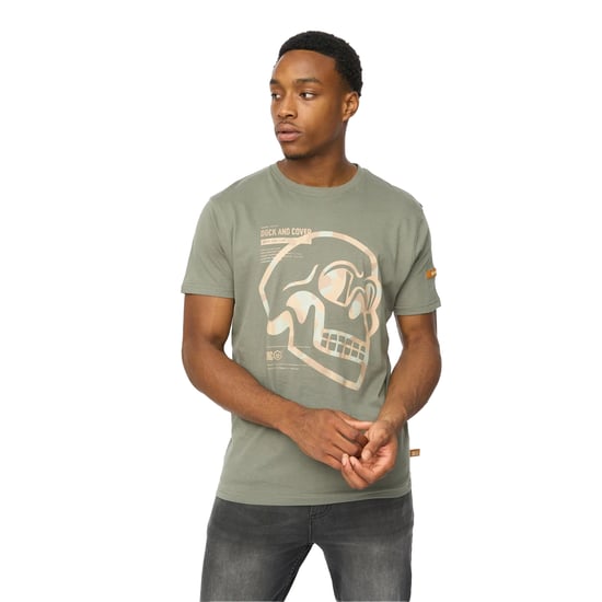 Duck and Cover - "Skullmatic" T-Shirt für Herren (Dunkel-Olive) - Image 3