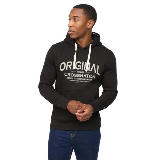 Crosshatch - "Vintarge" Kapuzenpullover für Herren (Schwarz) - Image 1