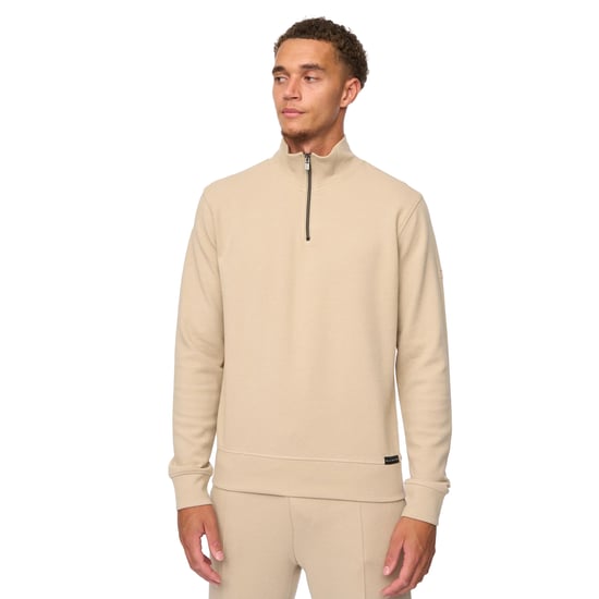 Duck and Cover - "Slellmoore" Sweatshirt für Herren, mit kurzem Reißverschluss (Steinfarben) - Image 1