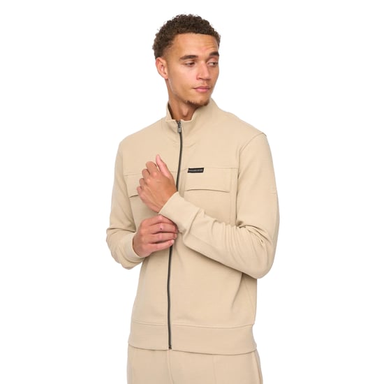 Duck and Cover - "Tames" Sweatshirt für Herren, Durchgehender Reißverschluss (Steinfarben) - Image 3