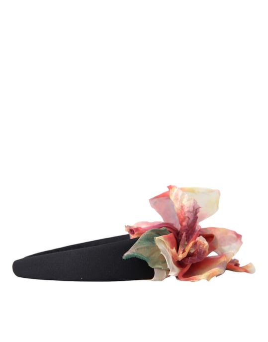 Rosenpinke Seidenblumen Schwarze Tiara Damen Haarband Diadem - Image 4