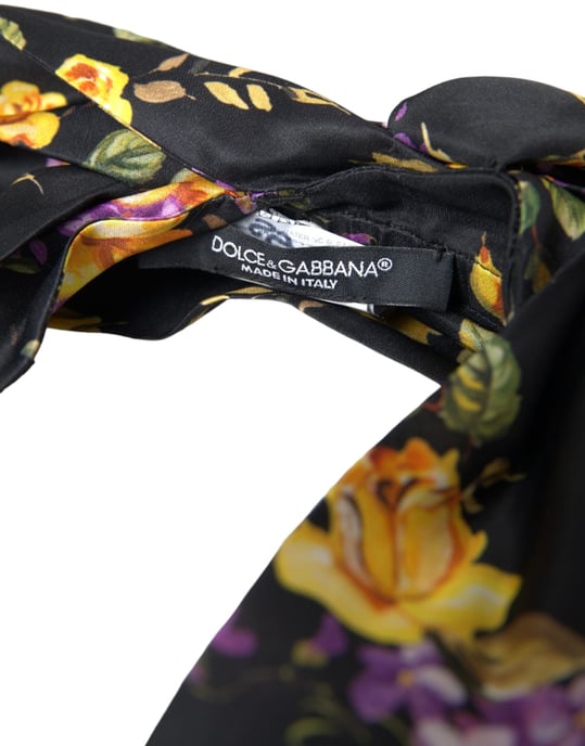 Schwarzes Blumen-Applikation Seiden-Haarband Diadem für Frauen - Image 3