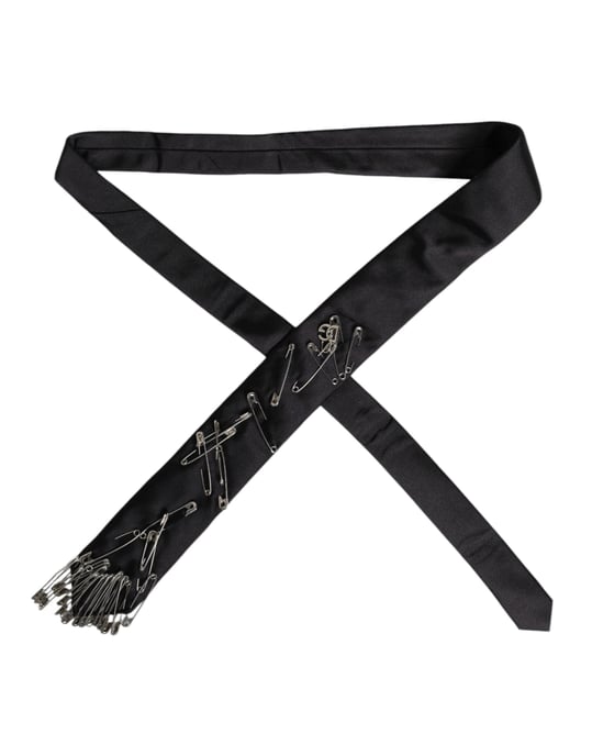Schwarze Sicherheitsnadeln Seidenverstellbare Krawattenaccessoire - Image 3