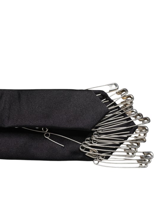 Schwarze Sicherheitsnadeln Seidenverstellbare Krawattenaccessoire - Image 4