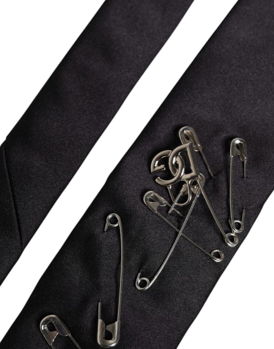 Schwarze Sicherheitsnadeln Seidenverstellbare Krawattenaccessoire - Image 5