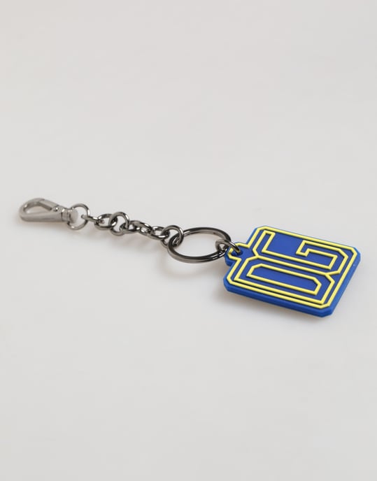 Blau Gelb DG Gummi Logo Silber Männer Schlüsselanhänger Schlüsselring - Image 3